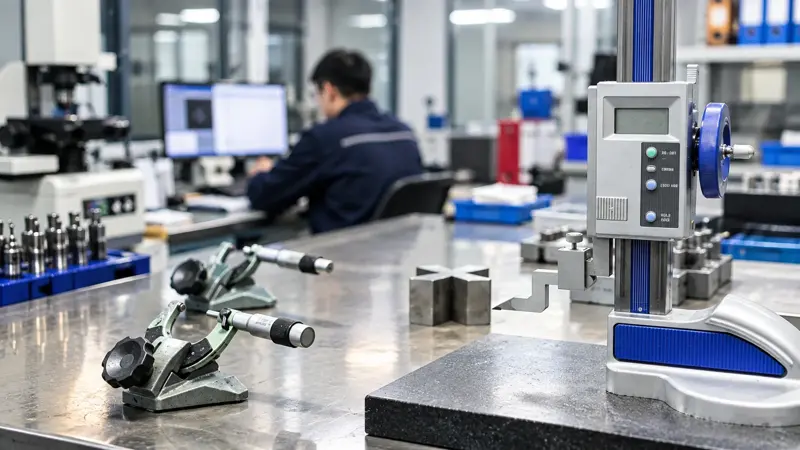 Quality department with Mitutoyo measuring instruments