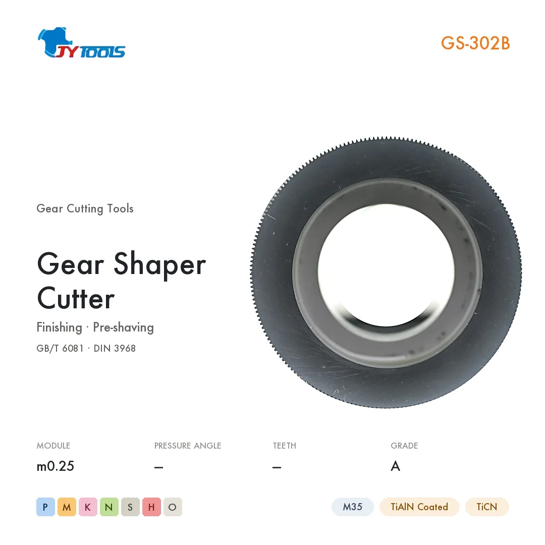 GS-302B disc-type gear shaper cutter — module m0.25, M35 TiAlN coated