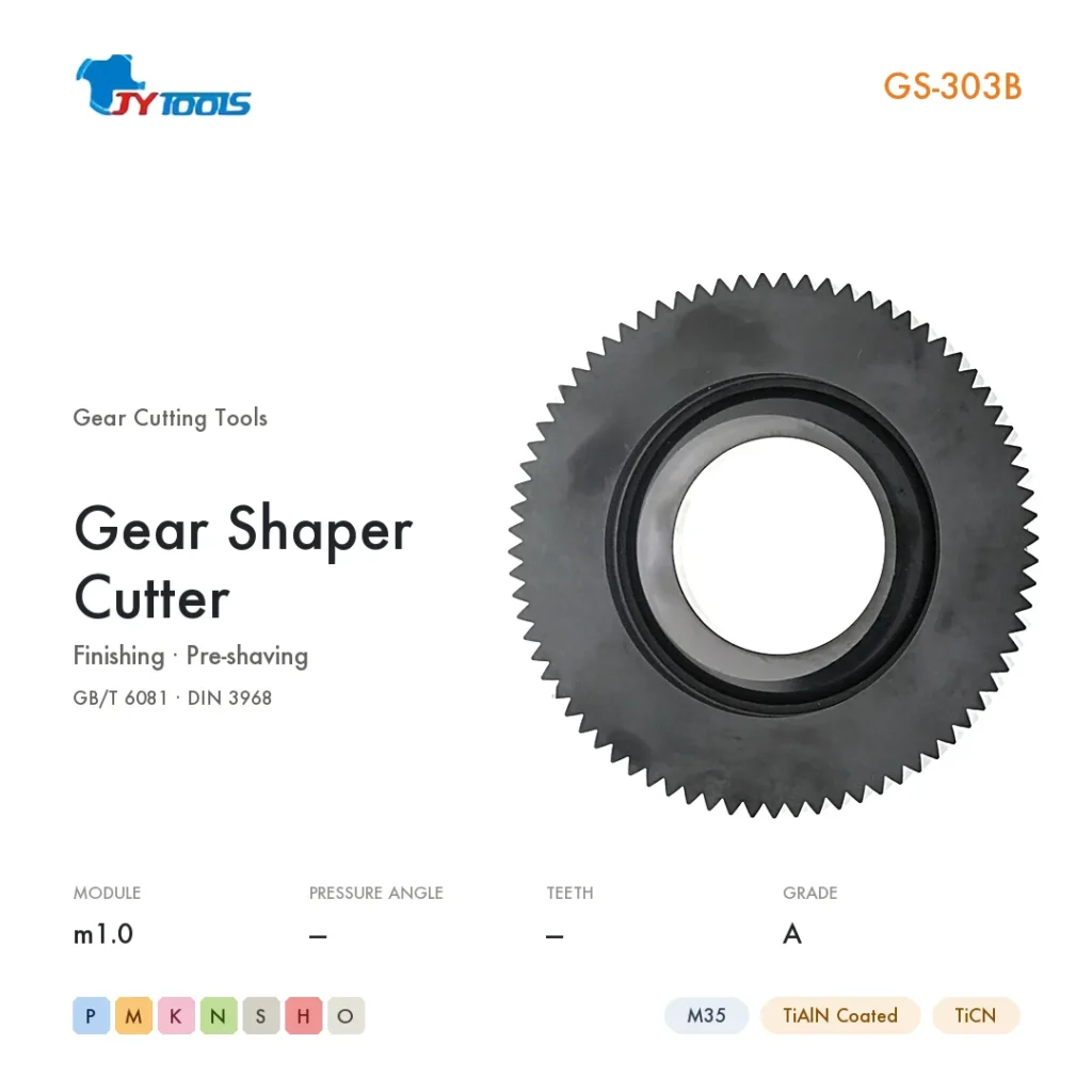 GS-303B disc-type gear shaper cutter — module m1.0, M35 TiAlN coated