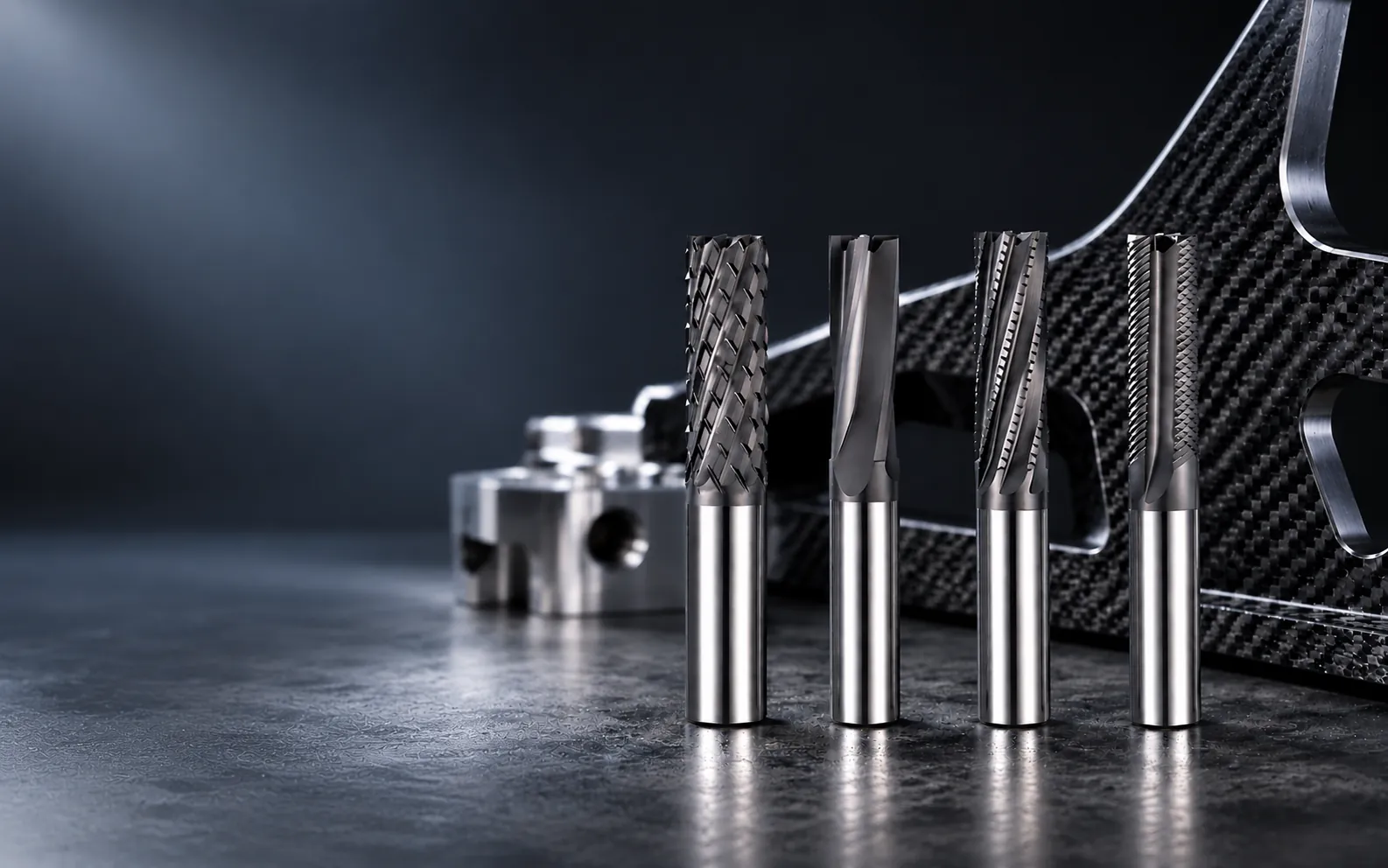JIAYI carbon fiber milling cutters for trimming routing and profiling cured CFRP components